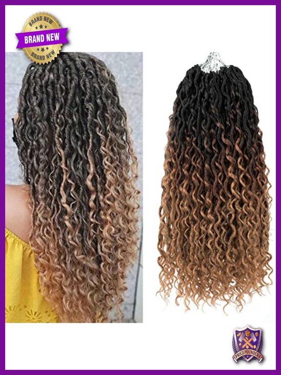 Boho Goddess Locs Crochet Hair Synthetic Pre Looped 18 Inch 7 Packs